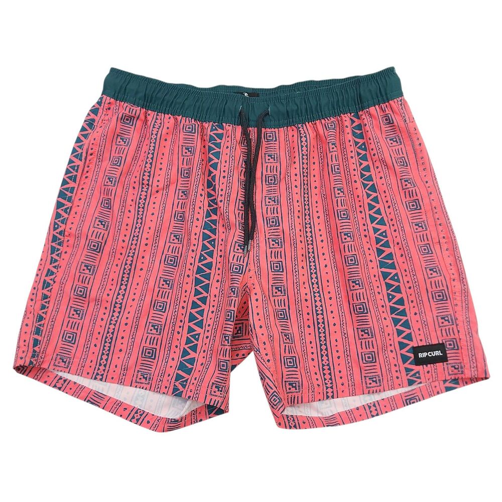 Rip Curl LayDays Board Shorts Mens Medium Pink Tribal Geometric Swim Trunks